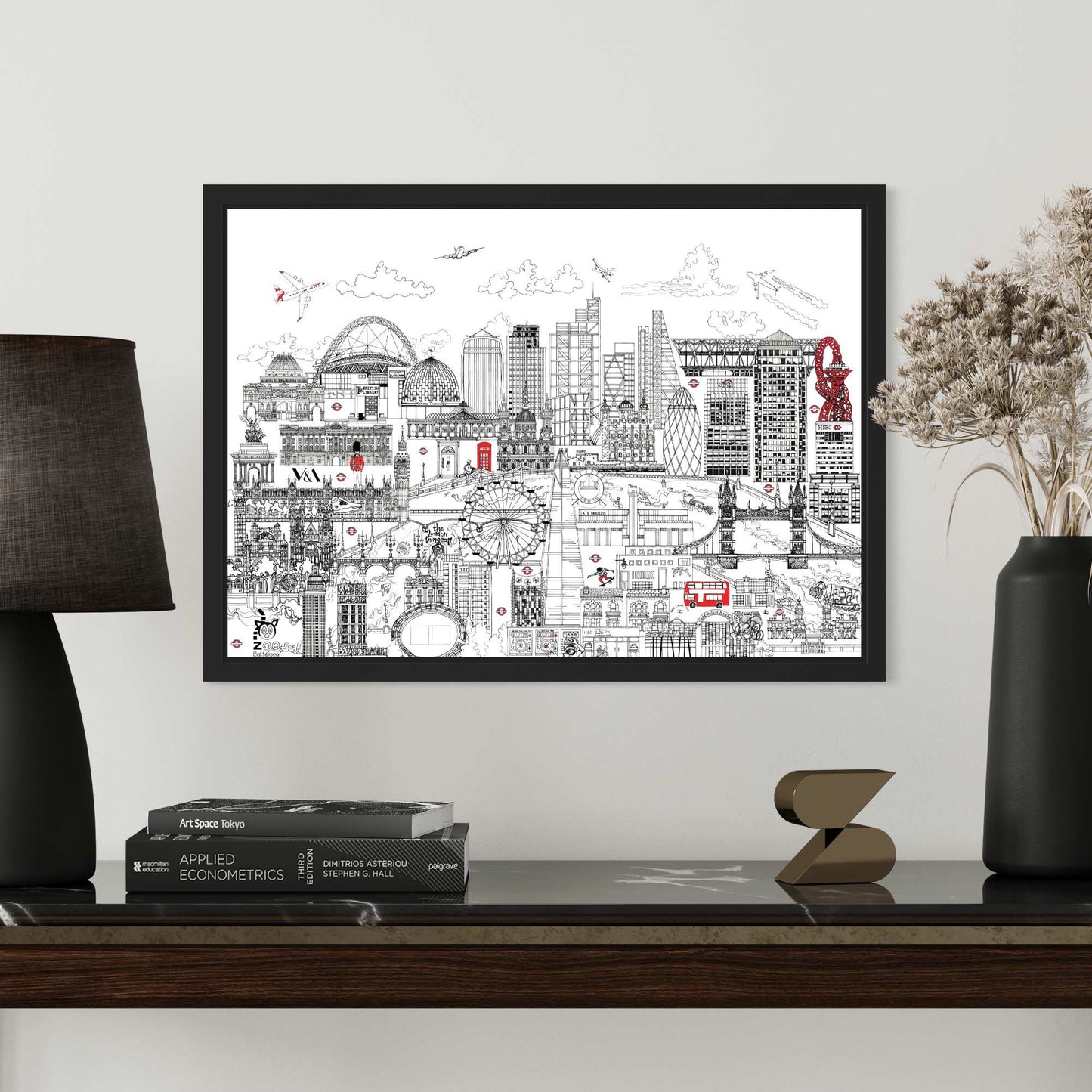 London Skyline Black and White