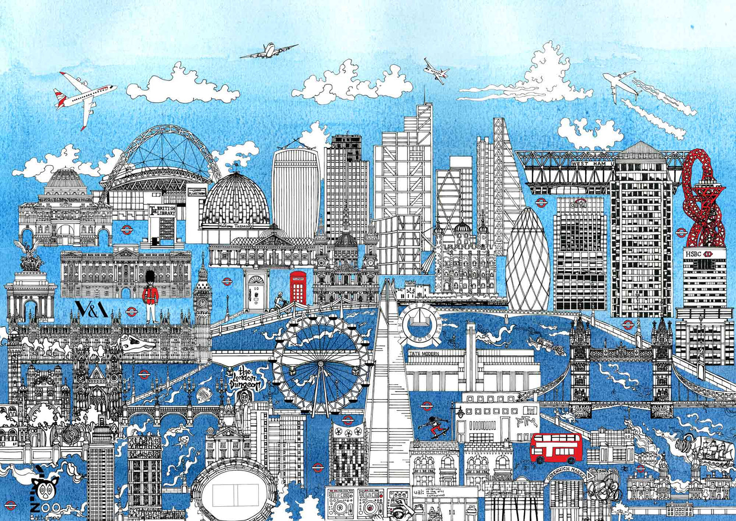 London Skyline Blue