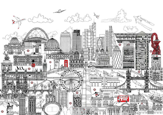 London Skyline Black and White